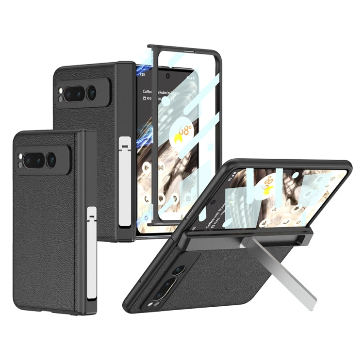 GKK Integrated Fold Hinge Leather Phone Case with Holder, For Google Pixel 9 Pro Fold, For Google Pixel Fold