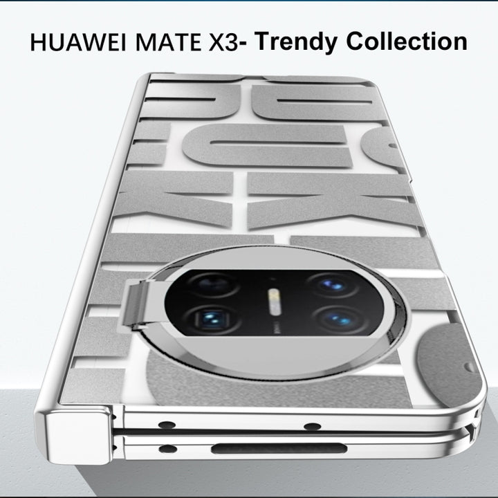 Integrated Electroplating Folding Phone Case with Hinge, For Huawei Mate X3