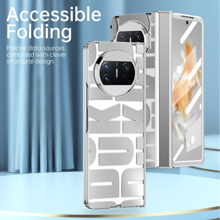 Integrated Electroplating Folding Phone Case with Hinge, For Huawei Mate X3