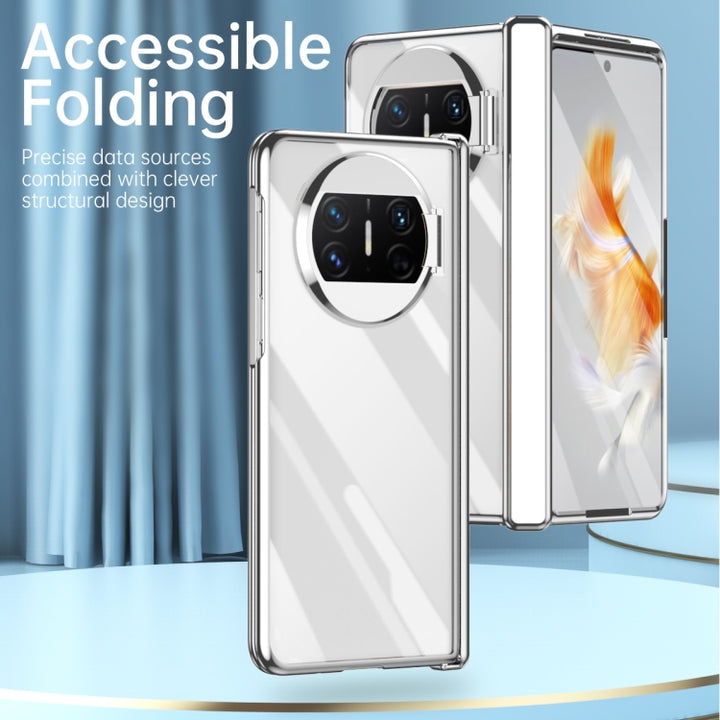 Electroplating PC Folding Phone Case with Hinge, For Huawei Mate X3