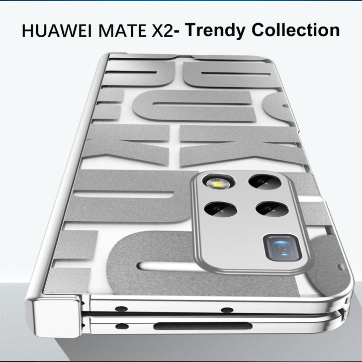 Integrated Electroplating Folding Phone Case with Hinge, For Huawei Mate X2