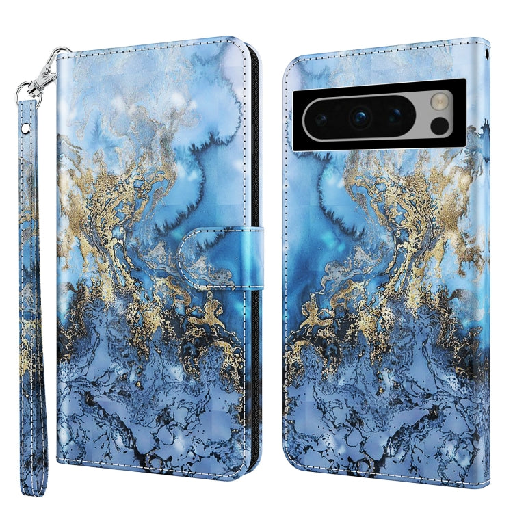 3D Painting Pattern Flip Leather Phone Case, For Google Pixel 8 Pro, For Google Pixel 8