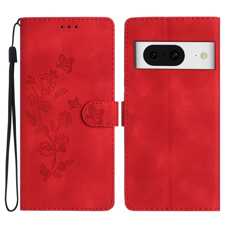 Flower Butterfly Embossing Pattern Leather Phone Case, For Google Pixel 8 Pro, For Google Pixel 8, For Google Pixel 7a, For Google Pixel 7 Pro, For Google Pixel 7