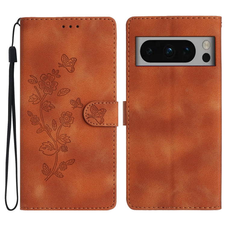 Flower Butterfly Embossing Pattern Leather Phone Case, For Google Pixel 8 Pro, For Google Pixel 8, For Google Pixel 7a, For Google Pixel 7 Pro, For Google Pixel 7