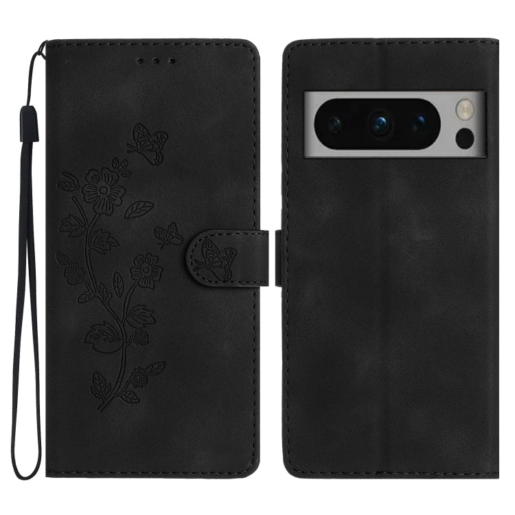 Flower Butterfly Embossing Pattern Leather Phone Case, For Google Pixel 8 Pro, For Google Pixel 8, For Google Pixel 7a, For Google Pixel 7 Pro, For Google Pixel 7