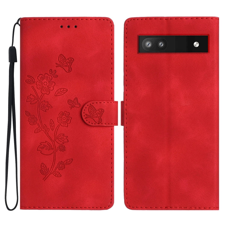 Flower Butterfly Embossing Pattern Leather Phone Case, For Google Pixel 8 Pro, For Google Pixel 8, For Google Pixel 7a, For Google Pixel 7 Pro, For Google Pixel 7