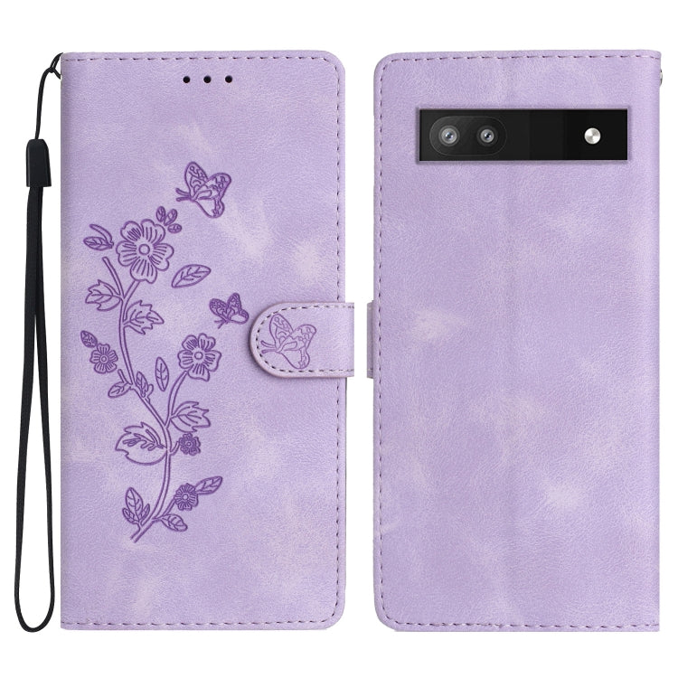 Flower Butterfly Embossing Pattern Leather Phone Case, For Google Pixel 8 Pro, For Google Pixel 8, For Google Pixel 7a, For Google Pixel 7 Pro, For Google Pixel 7