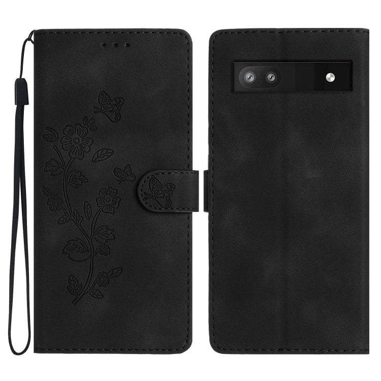 Flower Butterfly Embossing Pattern Leather Phone Case, For Google Pixel 8 Pro, For Google Pixel 8, For Google Pixel 7a, For Google Pixel 7 Pro, For Google Pixel 7