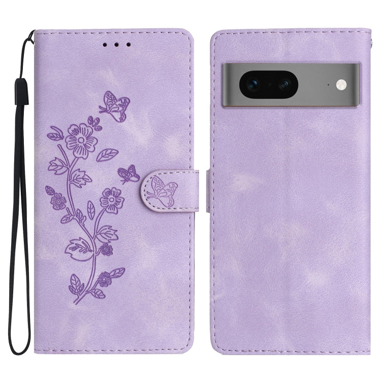 Flower Butterfly Embossing Pattern Leather Phone Case, For Google Pixel 8 Pro, For Google Pixel 8, For Google Pixel 7a, For Google Pixel 7 Pro, For Google Pixel 7