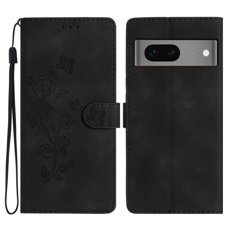 Flower Butterfly Embossing Pattern Leather Phone Case, For Google Pixel 8 Pro, For Google Pixel 8, For Google Pixel 7a, For Google Pixel 7 Pro, For Google Pixel 7