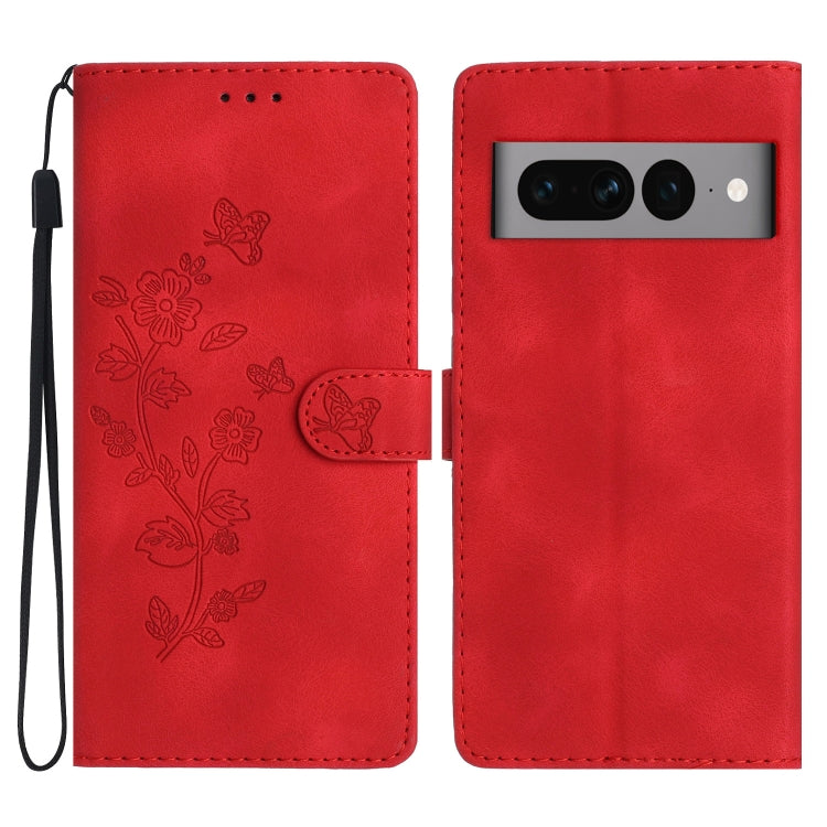 Flower Butterfly Embossing Pattern Leather Phone Case, For Google Pixel 8 Pro, For Google Pixel 8, For Google Pixel 7a, For Google Pixel 7 Pro, For Google Pixel 7