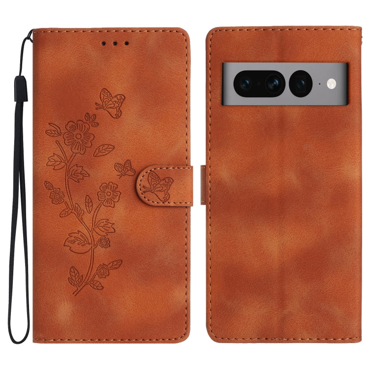 Flower Butterfly Embossing Pattern Leather Phone Case, For Google Pixel 8 Pro, For Google Pixel 8, For Google Pixel 7a, For Google Pixel 7 Pro, For Google Pixel 7