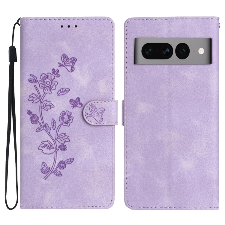 Flower Butterfly Embossing Pattern Leather Phone Case, For Google Pixel 8 Pro, For Google Pixel 8, For Google Pixel 7a, For Google Pixel 7 Pro, For Google Pixel 7