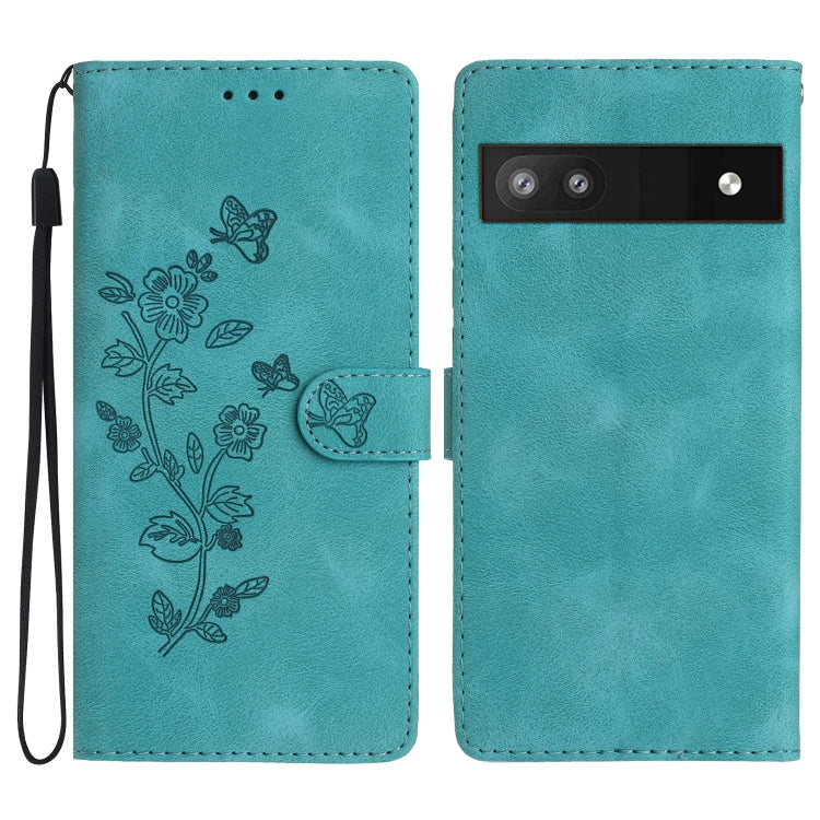 Flower Butterfly Embossing Pattern Leather Phone Case, For Google Pixel 6a, For Google Pixel 6 Pro, For Google Pixel 6