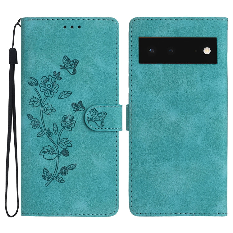 Flower Butterfly Embossing Pattern Leather Phone Case, For Google Pixel 6a, For Google Pixel 6 Pro, For Google Pixel 6