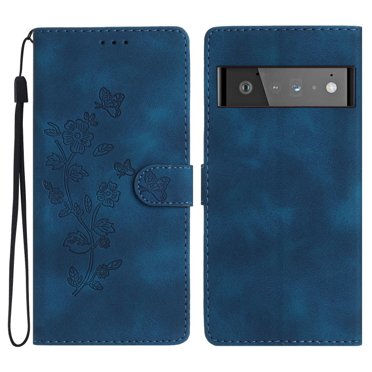 Flower Butterfly Embossing Pattern Leather Phone Case, For Google Pixel 6a, For Google Pixel 6 Pro, For Google Pixel 6