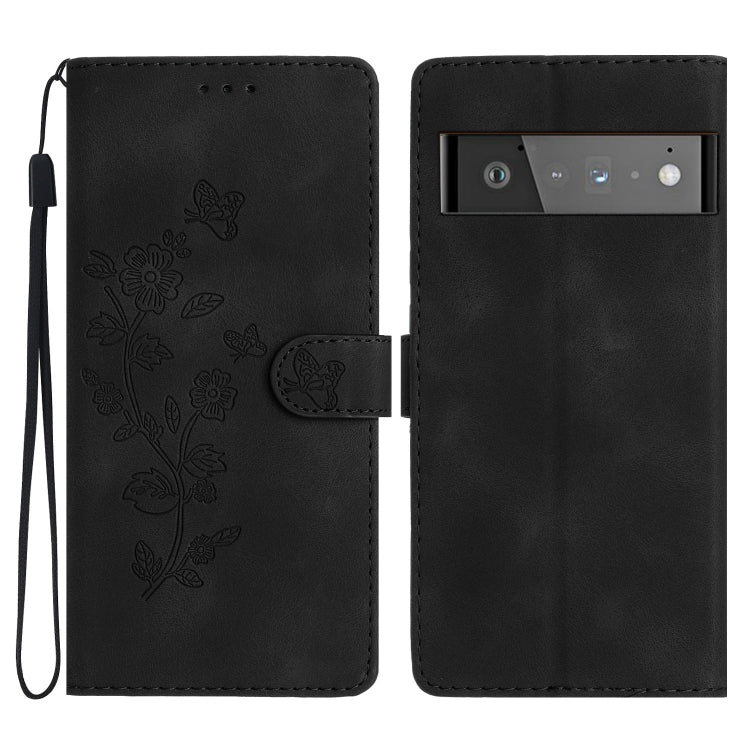 Flower Butterfly Embossing Pattern Leather Phone Case, For Google Pixel 6a, For Google Pixel 6 Pro, For Google Pixel 6