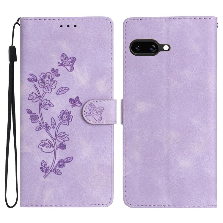 Flower Butterfly Embossing Pattern Leather Phone Case, For Google Pixel 9a, For Google Pixel 8 Pro, For Google Pixel 8, For Google Pixel 7a, For Google Pixel 7 Pro