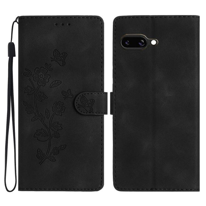 Flower Butterfly Embossing Pattern Leather Phone Case, For Google Pixel 9a, For Google Pixel 8 Pro, For Google Pixel 8, For Google Pixel 7a, For Google Pixel 7 Pro