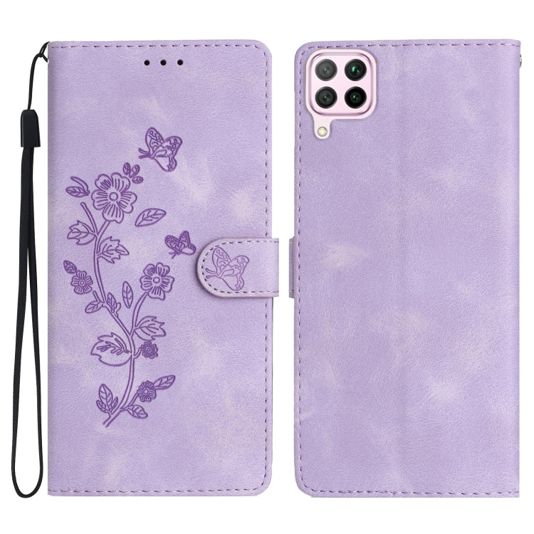 Flower Butterfly Embossing Pattern Leather Phone Case, For Huawei Y6p, For Huawei Y5p, For Huawei P40 lite, For Huawei P40 Pro, For Huawei P40