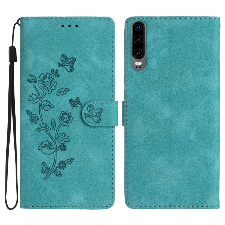 Flower Butterfly Embossing Pattern Leather Phone Case, For Huawei P30 lite, For Huawei P30 Pro, For Huawei P30