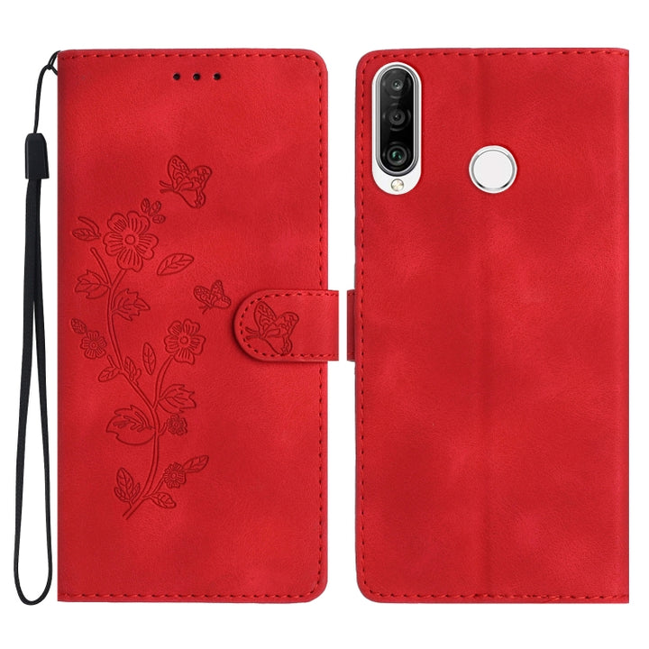 Flower Butterfly Embossing Pattern Leather Phone Case, For Huawei P30 lite, For Huawei P30 Pro, For Huawei P30