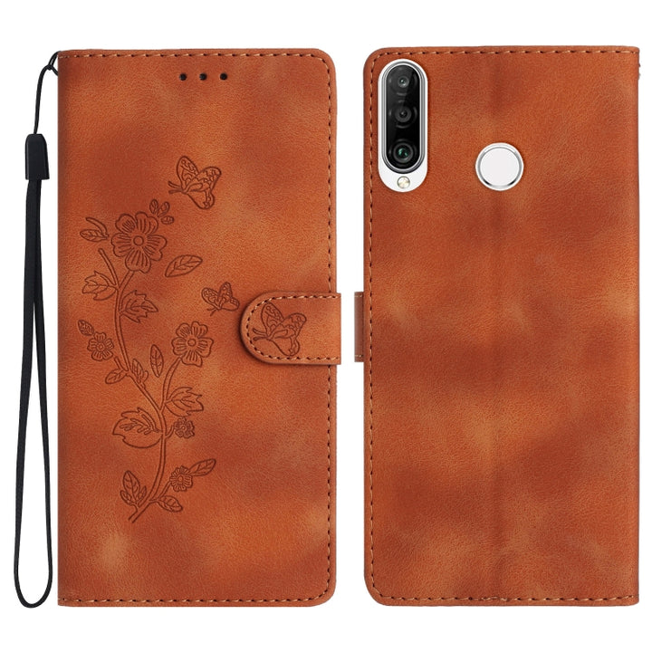 Flower Butterfly Embossing Pattern Leather Phone Case, For Huawei P30 lite, For Huawei P30 Pro, For Huawei P30