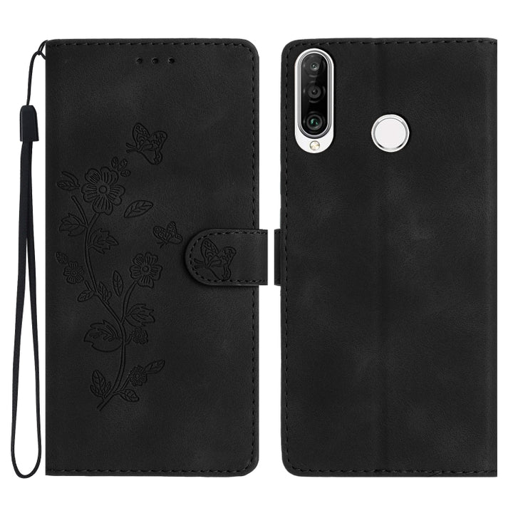 Flower Butterfly Embossing Pattern Leather Phone Case, For Huawei P30 lite, For Huawei P30 Pro, For Huawei P30