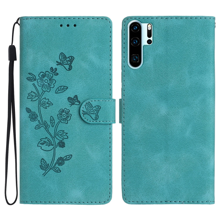 Flower Butterfly Embossing Pattern Leather Phone Case, For Huawei P30 lite, For Huawei P30 Pro, For Huawei P30