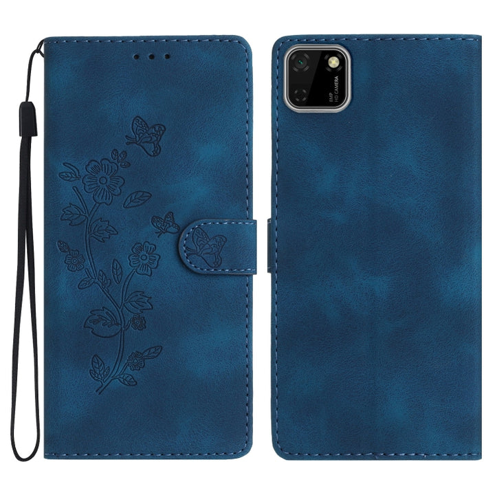 Flower Butterfly Embossing Pattern Leather Phone Case, For Huawei Y6p, For Huawei Y5p, For Huawei P40 lite, For Huawei P40 Pro, For Huawei P40