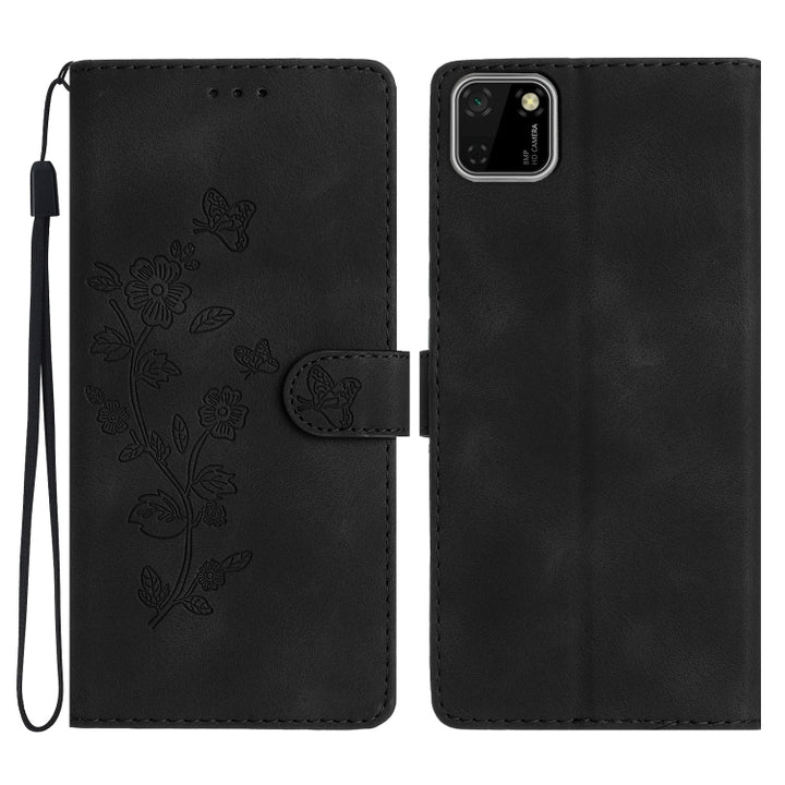 Flower Butterfly Embossing Pattern Leather Phone Case, For Huawei Y6p, For Huawei Y5p, For Huawei P40 lite, For Huawei P40 Pro, For Huawei P40