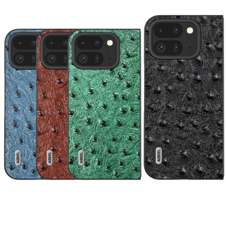 ABEEL Genuine Leather Ostrich Texture Phone Case, For Google Pixel 9 Pro Fold, For Google Pixel Fold