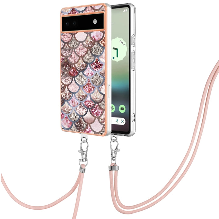 Electroplating IMD TPU Phone Case with Lanyard, For Google Pixel 7a, For Google Pixel 6a