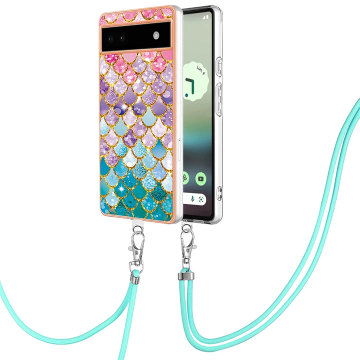 Electroplating IMD TPU Phone Case with Lanyard, For Google Pixel 7a, For Google Pixel 6a