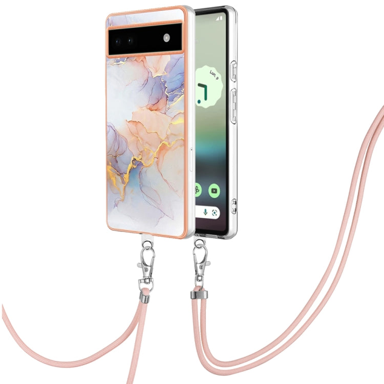 Electroplating IMD TPU Phone Case with Lanyard, For Google Pixel 7a, For Google Pixel 6a