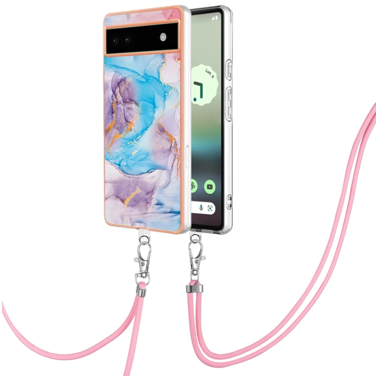 Electroplating IMD TPU Phone Case with Lanyard, For Google Pixel 7a, For Google Pixel 6a