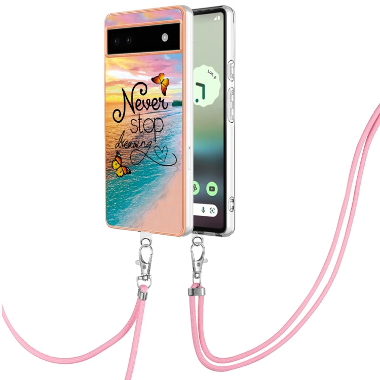 Electroplating IMD TPU Phone Case with Lanyard, For Google Pixel 7a, For Google Pixel 6a