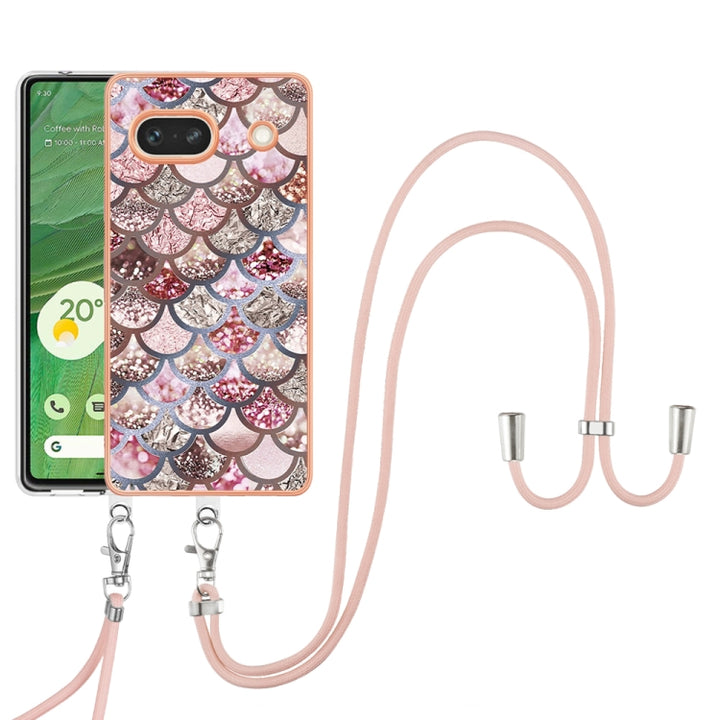 Electroplating IMD TPU Phone Case with Lanyard, For Google Pixel 7a, For Google Pixel 6a