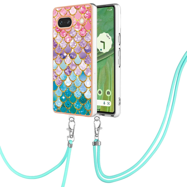 Electroplating IMD TPU Phone Case with Lanyard, For Google Pixel 7a, For Google Pixel 6a