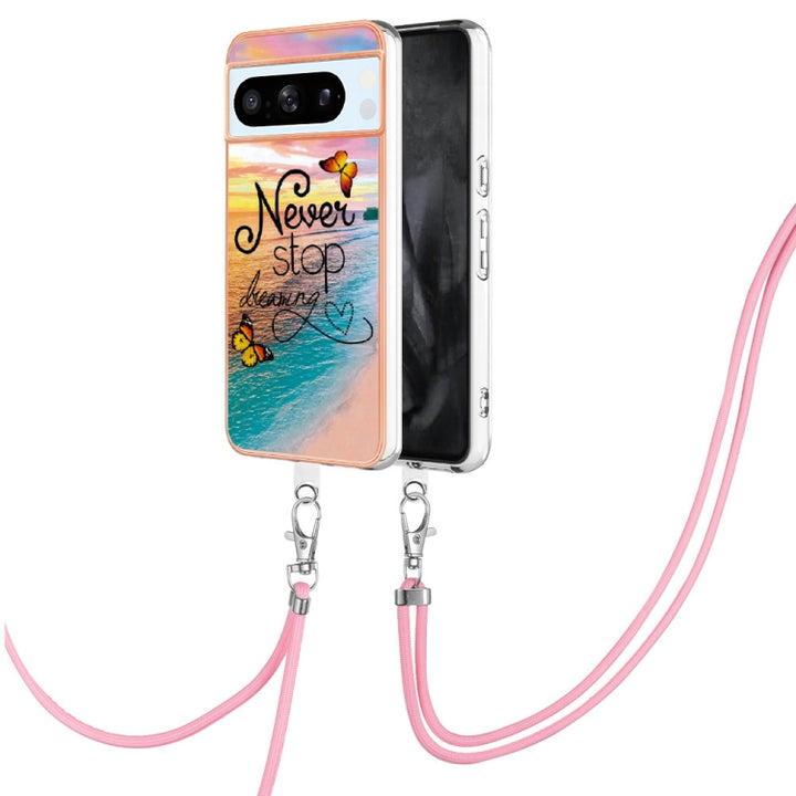 Electroplating IMD TPU Phone Case with Lanyard, For Google Pixel 9 Pro XL, For Google Pixel 9 / 9 Pro, For Google Pixel 8a, For Google Pixel 8 Pro, For Google Pixel 8