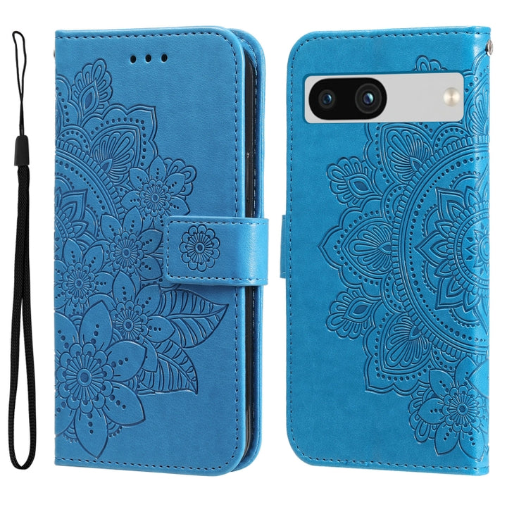 Seven-petal Flowers Embossing Leather Phone Case, For Google Pixel 7a, For Google Pixel 7 Pro, For Google Pixel  7