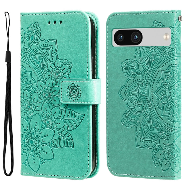 Seven-petal Flowers Embossing Leather Phone Case, For Google Pixel 7a, For Google Pixel 7 Pro, For Google Pixel  7