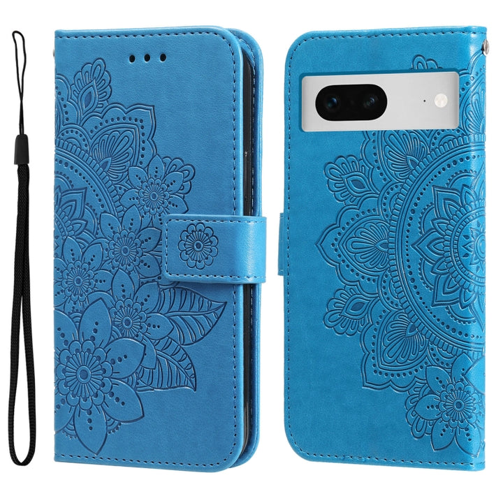 Seven-petal Flowers Embossing Leather Phone Case, For Google Pixel 7a, For Google Pixel 7 Pro, For Google Pixel  7