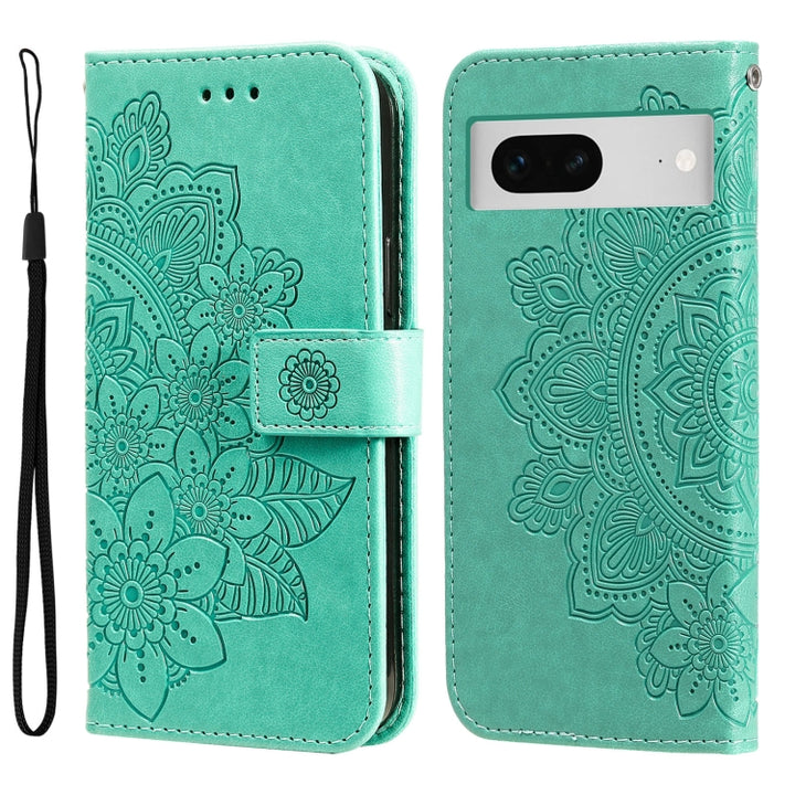 Seven-petal Flowers Embossing Leather Phone Case, For Google Pixel 7a, For Google Pixel 7 Pro, For Google Pixel  7