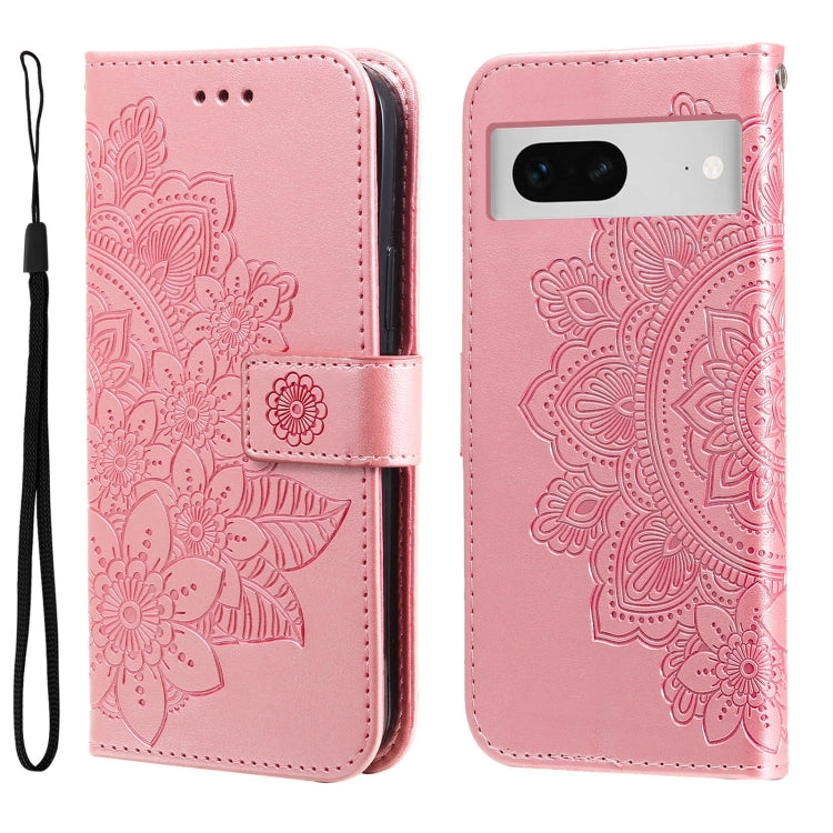 Seven-petal Flowers Embossing Leather Phone Case, For Google Pixel 7a, For Google Pixel 7 Pro, For Google Pixel  7