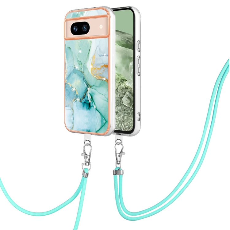 Electroplating Marble Dual-side IMD Phone Case with Lanyard, For Google Pixel 9 Pro XL, For Google Pixel 9 / 9 Pro, For Google Pixel 8a, For Google Pixel 8 Pro, For Google Pixel 8