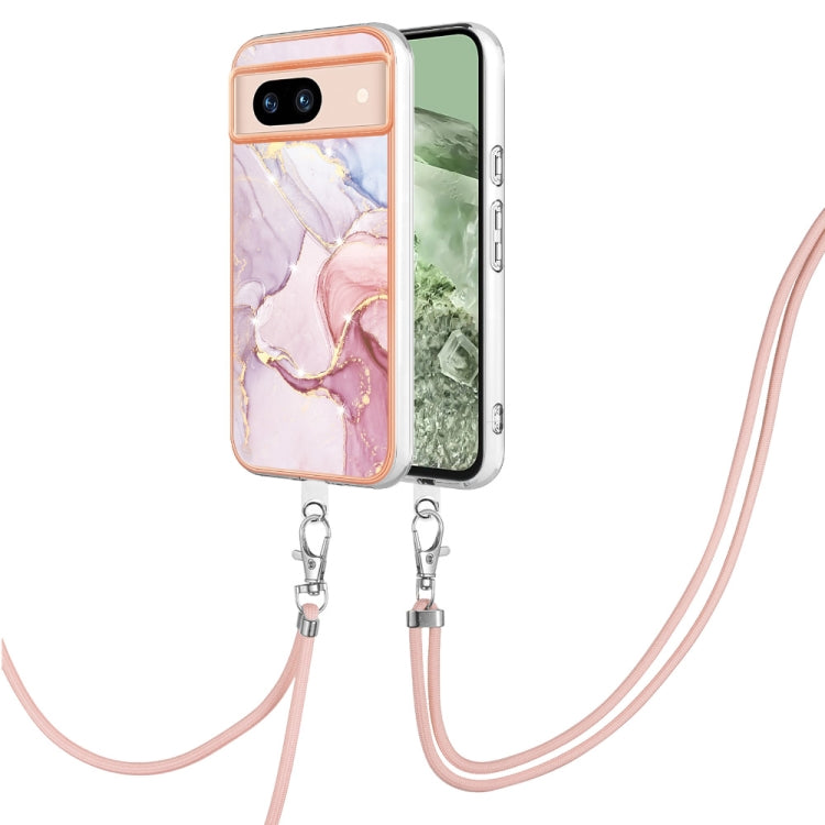 Electroplating Marble Dual-side IMD Phone Case with Lanyard, For Google Pixel 9 Pro XL, For Google Pixel 9 / 9 Pro, For Google Pixel 8a, For Google Pixel 8 Pro, For Google Pixel 8