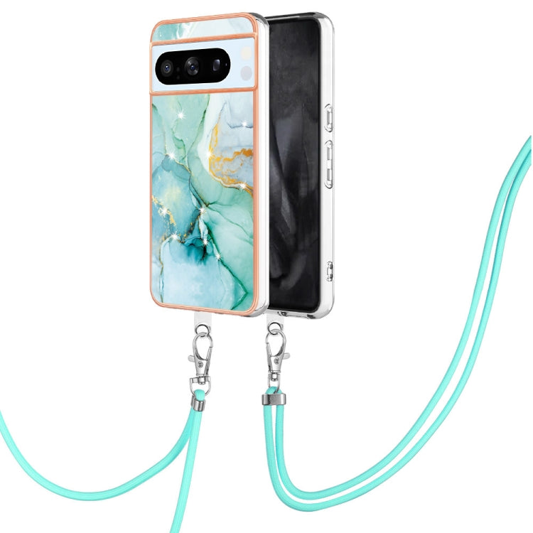 Electroplating Marble Dual-side IMD Phone Case with Lanyard, For Google Pixel 9 Pro XL, For Google Pixel 9 / 9 Pro, For Google Pixel 8a, For Google Pixel 8 Pro, For Google Pixel 8