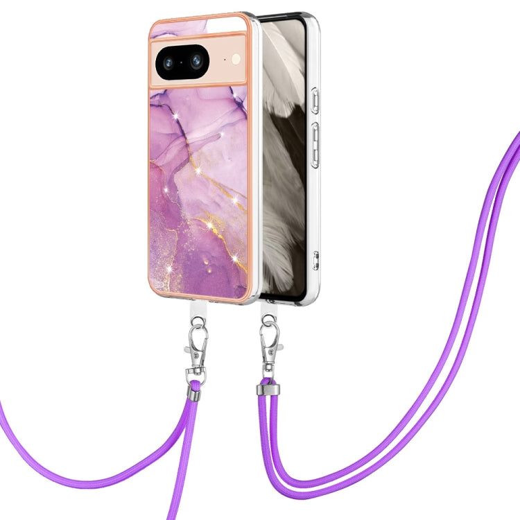 Electroplating Marble Dual-side IMD Phone Case with Lanyard, For Google Pixel 9 Pro XL, For Google Pixel 9 / 9 Pro, For Google Pixel 8a, For Google Pixel 8 Pro, For Google Pixel 8