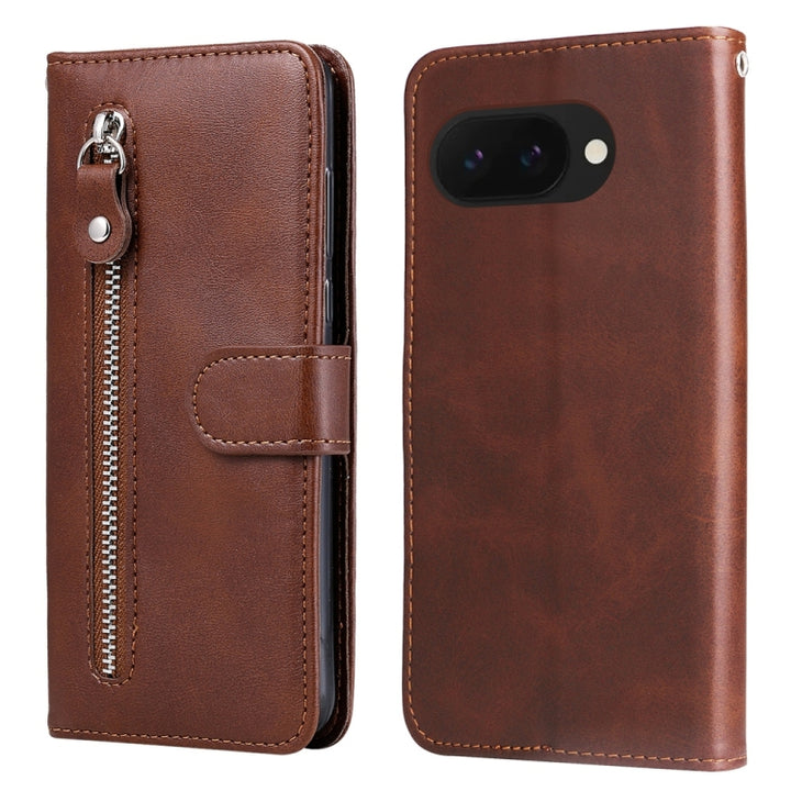 Fashion Calf Texture Zipper Leather Phone Case, For Google Pixel 9a, For Google Pixel 9 Pro, For Google Pixel 9, For Google Pixel 8a, For Google Pixel 8 Pro, For Google Pixel 8